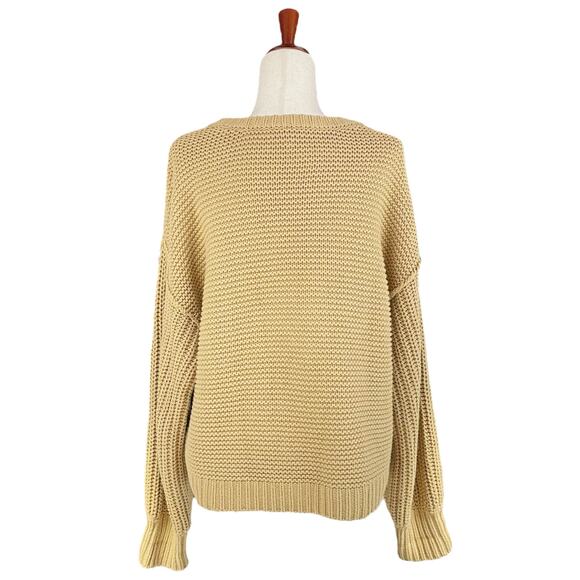 FREE PEOPLE Dream Cable Knit Oversized Sweater in Classic Camel Size XS - Picture 5 of 9